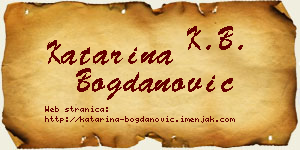 Katarina Bogdanović vizit kartica